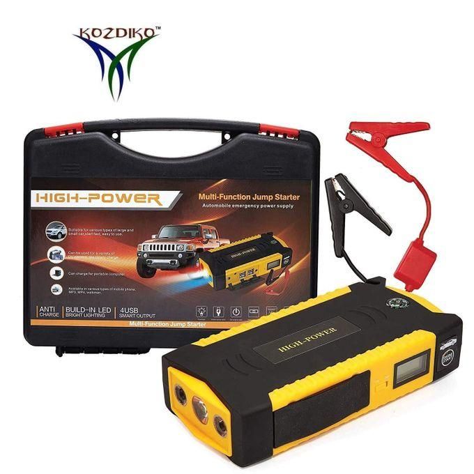 hot sale 12v portable multi function jump starter car jumper starter, mobile phone charger with 2 ports, torch and sos light for all cars