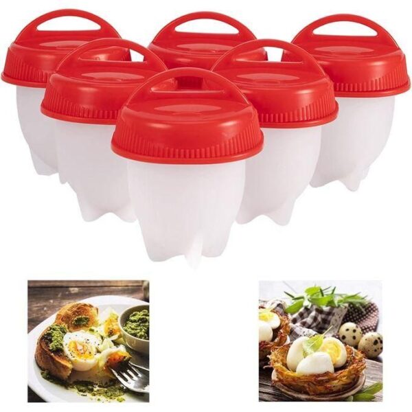 hot sale hard boiled eggs without the shell, 6pcs/set egg poachers cooker silicone non stick egg boiler cookers,silicone boiled steamer eggies, bpa free
