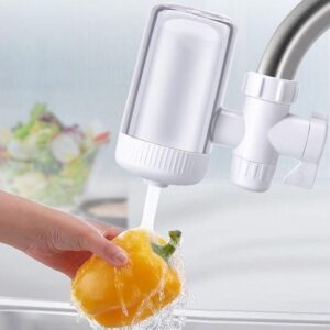 hot sale faucet water filter with washable filter, tap water filter, faucet mount water filters for kitchen sink, reduces chlorine & bad taste fits standard faucets with carbon fiber filter