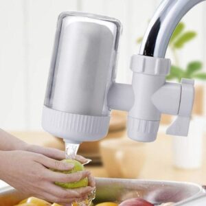 hot sale faucet water filter with washable filter, tap water filter, faucet mount water filters for kitchen sink, reduces chlorine & bad taste fits standard faucets with carbon fiber filter