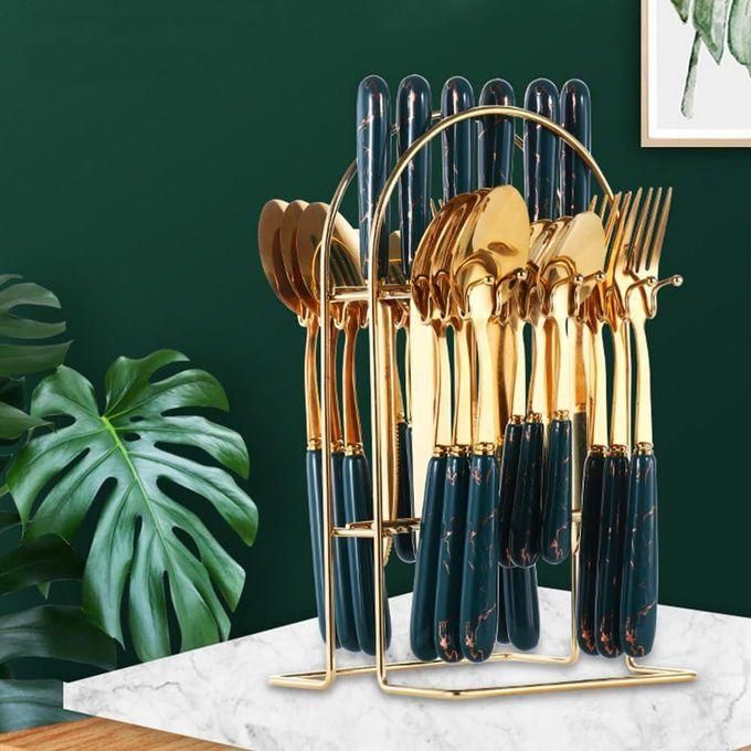 hot sale 24 pieces gilded stainless steel flatware set,kitchen utensil tableware cutlery set service for 6, steak cutlery set for home and restaurant, multicolor hot sale 24 pieces gilded stainless steel flatware set,kitchen utensil tableware cutlery set service for 6, steak cutlery set for home and restaurant, multicolor