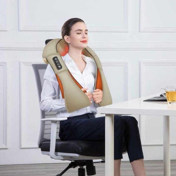 hot sale neck and shoulder massager kneading massage pillow with heat, shiatsu neck and back massager with soothing heat, electric deep tissue 3d kneading massage pillow for shoulder, leg, full body muscle pain relief, car, office and home use, multicolor
