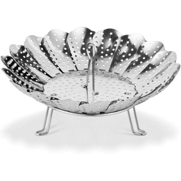 hot sale vegetable steamer basket for cooking, stainless steel veggie fish food steamer basket, folding expandable steamers to fit various size pot
