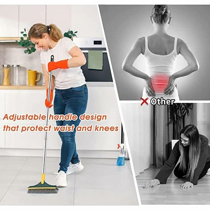 hot sale 3 in 1 stainless steel bathroom cleaning brush with wiper long handle, 120° rotate for tiles, floor scrub, mop accessories for kitchen & bathroom, multicolor hot sale 3 in 1 stainless steel bathroom cleaning brush with wiper long handle, 120° rotate for tiles, floor scrub, mop accessories for kitchen & bathroom, multicolor