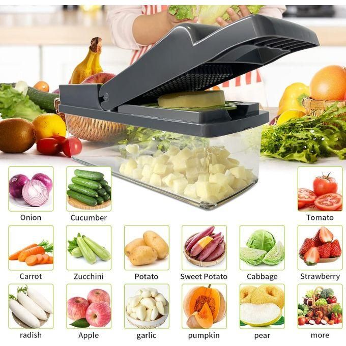 hot sale vegetable chopper slicer 14 in 1 with spice chopper set 7 blades veggie dicer onion fruit cutter hot sale vegetable chopper slicer 14 in 1 with spice chopper set 7 blades veggie dicer onion fruit cutter