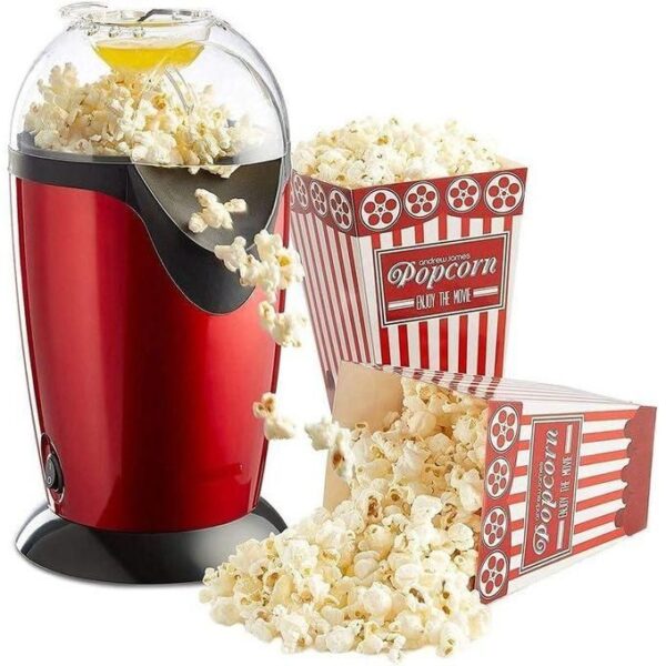 hot selling oil free popcorn maker, 1200w small airpop popcorn machine with clear measuring cup high popping rate household electric popcorn maker