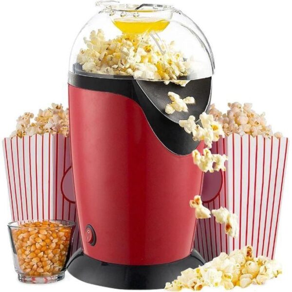 hot selling oil free popcorn maker, 1200w small airpop popcorn machine with clear measuring cup high popping rate household electric popcorn maker
