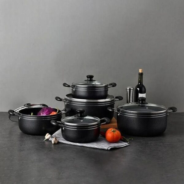 tc hot sale luxury 14 pcs nonstick cookware set, new arrival aluminum coating cooking pot for kitchen cookware set