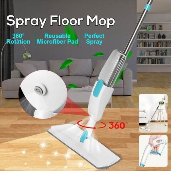 hot sale microfiber spray mop for hardwood floor cleaning wet and dry microfiber dust mop 360 degree spin water tank sprayer, multicolor