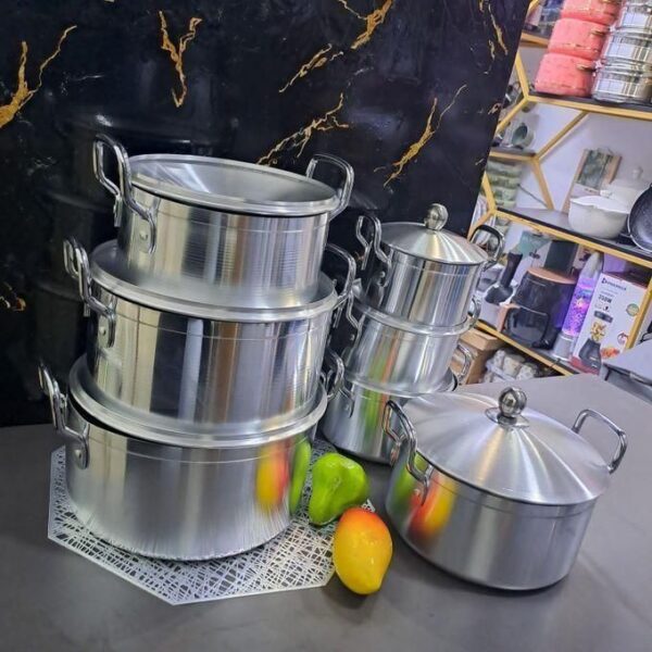 tornado hot sale heavy duty premium aluminum cookware 7 pot sufurias set with 7 lids