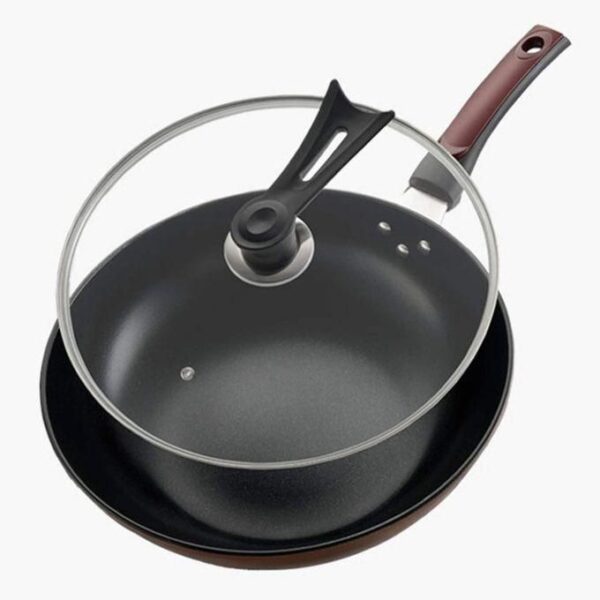 hot sale frying pan skillet pan skillet with glass cover 32cm caliber saucepan nonstick coated with new teflon deep large and ovenproof suitable frying pan