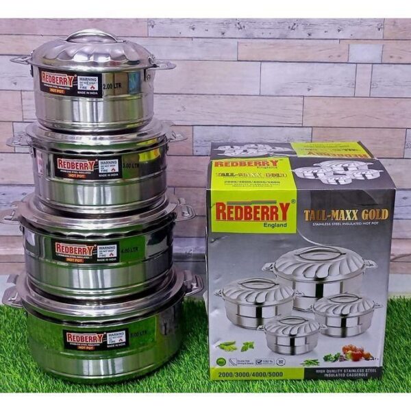 redberry hot sale classic deluxe stainless steel hotpots 4pcs set capacities 2ltr/3ltr/4ltr/5ltr