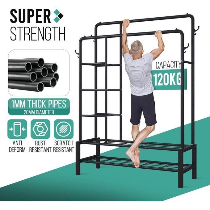 hot sales clothes rail with 4 hooks and storage shelves, heavy duty clothes rack, white clothes rails for bedroom, double garment rack for clothes, coats, bags, shoes, boots hot sales clothes rail with 4 hooks and storage shelves, heavy duty clothes rack, white clothes rails for bedroom, double garment rack for clothes, coats, bags, shoes, boots