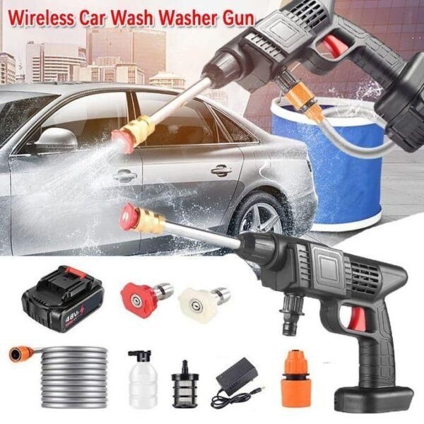 hot sale cordless pressure washer/car washer gun, 2 in 1 electric cordless pressure washer, connect the 6m water hose/coke bottle, for washing car/carpet/dense greenery