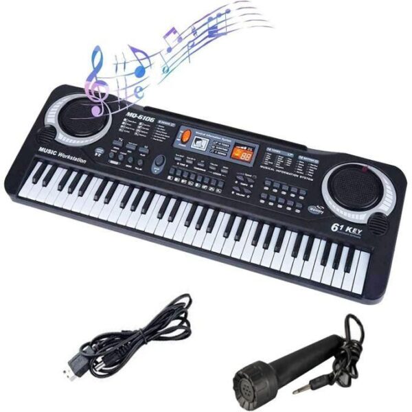 hot sale 61 key digital music piano keyboard for kids, portable electronic musical instrument, multi function keyboard with microphone gifts for boys and girls, kid size ,not standard piano