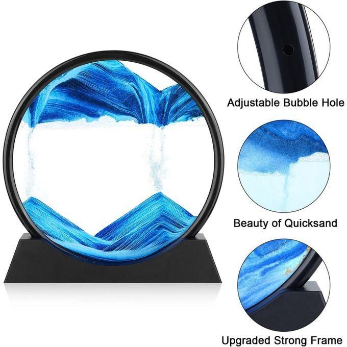 hot sale moving sand art round glass flowing sand frame, sand art liquid motion, multicolor hot sale moving sand art round glass flowing sand frame, sand art liquid motion, multicolor