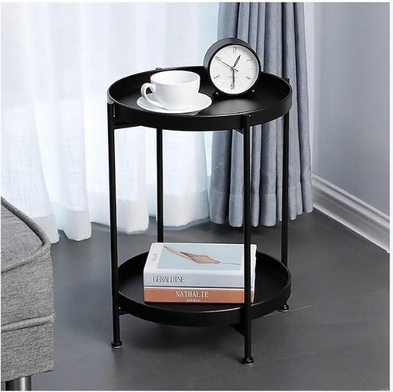 hot sale nordic light luxury removable small coffee table balcony casual small round table living room bedroom double deck coffee table, multicolor