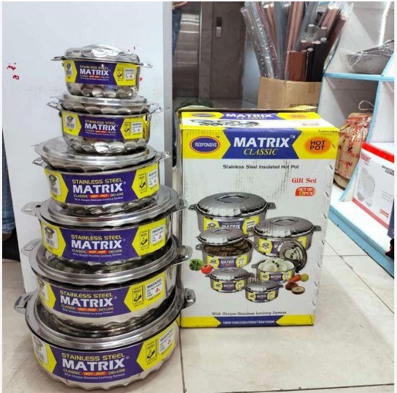 heavy gauge classic deluxe stainless steel 6pc hotpot set capacity 1l/1.5l/3.5l/5l/7.5l/10l