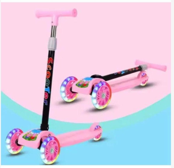 hot sale scooter for kids, adjustable & folding 3 wheel scooter, led light up wheels, for 2 8 years old, pack of 1, multicolor