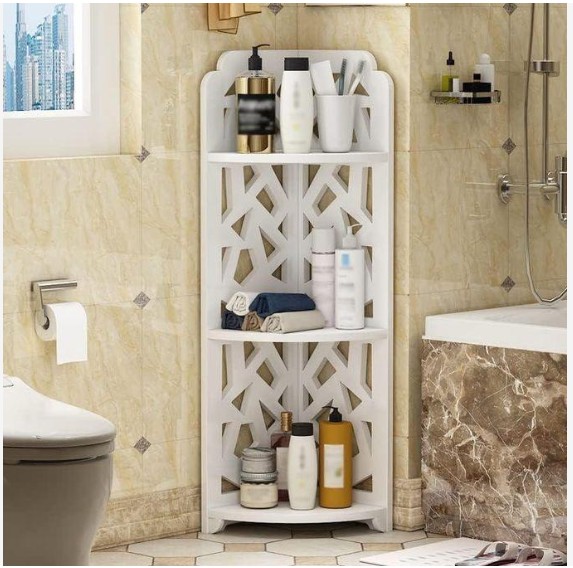 hot sale bathroom corner shelf simple versatile modern tiered bathroom side organizer plant waterproof stand holder tiered standing cabinet, size 80x21x21cm
