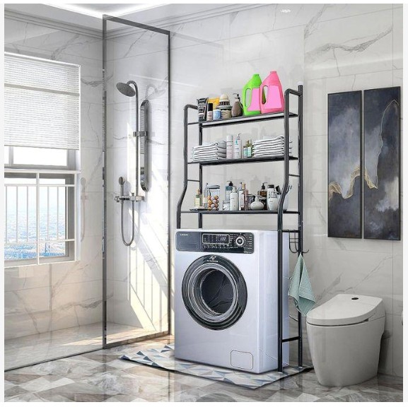 hot sale 3 tier laundry room shelf over washing machine storage utility rack, above toilet washer dryer stand storage, adjustable bathroom 68x25x16ocm, multicolor
