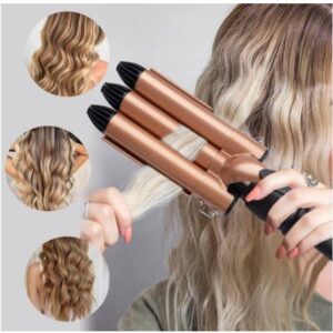 hot sale 3 barrel curling iron dual voltage hair crimper,1 inch ceramic tourmaline with temperature adjustable hair waver