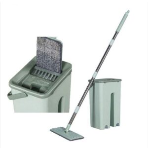 hot sale heavy quality mop with bucket for floor cleaning mop 360 flexible multipurpose home and office cleaning flexible head mop with 2 microfiber pads, multicolor