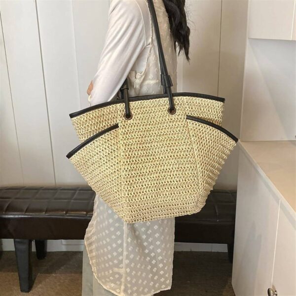hot sale large capacity women's straw tote bag, summer beach totes bags for women large raffia straw shoulder bag handbags straw bags for women 2024, multicolor