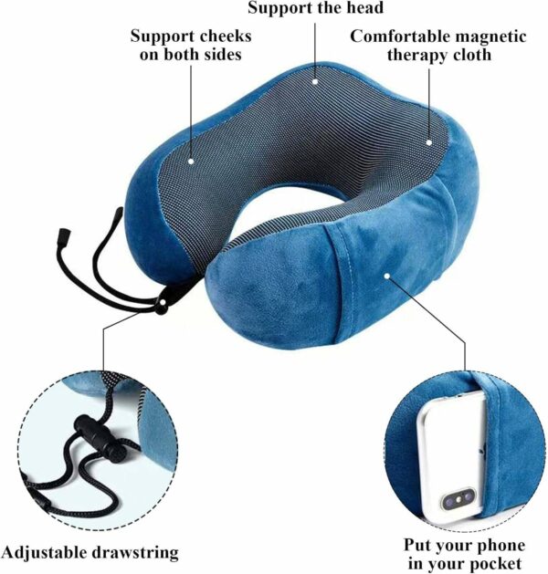 hot sale travel pillow, memory foam neck pillow with comfortable & breathable cover for sleeping, office, car, train, bus and home use, multicolor