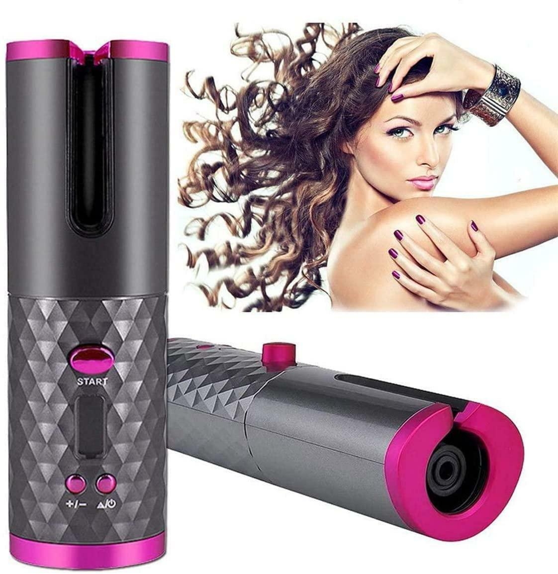 hot sale automatic cordless hair curl iron with lcd display, cordless rechargeable curling iron, 1 inch ceramic travel curling wand 6 temperature settings, 11 timer settings, auto shut off, multicolor, pack of 1 hot sale automatic cordless hair curl iron with lcd display, cordless rechargeable curling iron, 1 inch ceramic travel curling wand 6 temperature settings, 11 timer settings, auto shut off, multicolor, pack of 1