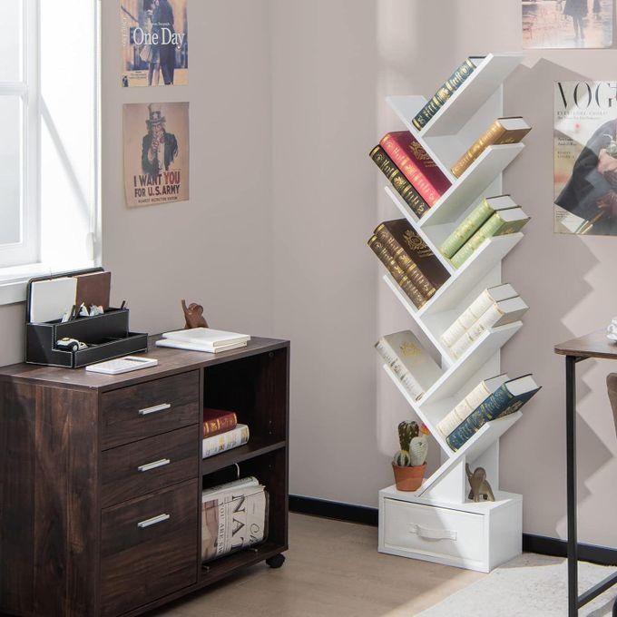 hot sale luxurious tree shape bookcase with cabinet for living room home office bedroom creative floor standing bookshelves, multicolor hot sale luxurious tree shape bookcase with cabinet for living room home office bedroom creative floor standing bookshelves, multicolor