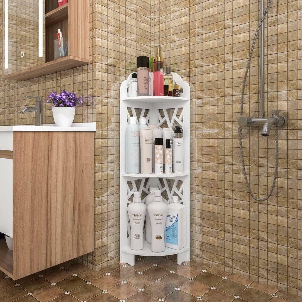 hot sale bathroom corner shelf simple versatile modern tiered bathroom side organizer plant waterproof stand holder tiered standing cabinet, size 80x21x21cm hot sale bathroom corner shelf simple versatile modern tiered bathroom side organizer plant waterproof stand holder tiered standing cabinet, size 80x21x21cm