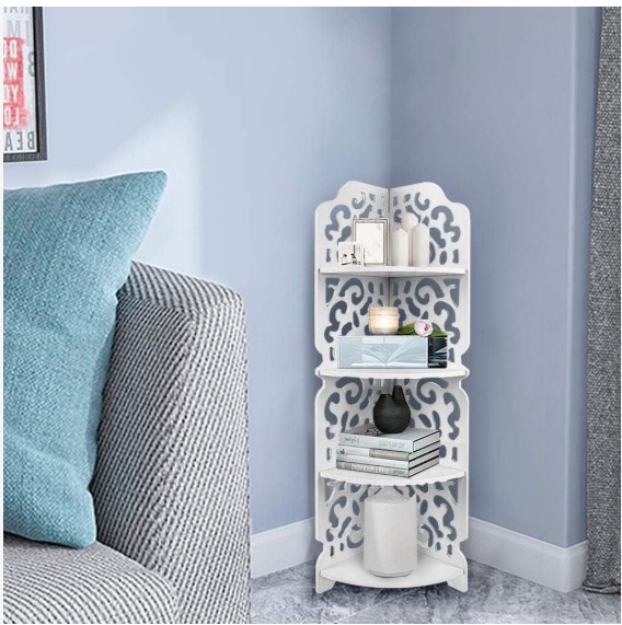 hot sale 4 tier corner shelf, corner ladder shelf for living room, free standing corner shower rack for bathroom, multipurpose corner shelves unit for small spaces