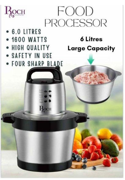hot sale multifunctional food meat chopper, 6l stainless steel food processor meat grinder for efficiently minced vegetables, fruits, and nuts