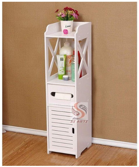 hot sale wood free standing bathroom cabinet with door/bath rack chest toilet paper holder organizer white pack of 1, size 20×22×80cm
