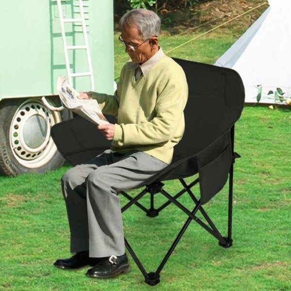 hot sale high quality foldable camping chair can carry 120 kg, portable folding chair with armrests and two pockets, suitable for camping, fishing, picnic, beach, garden, multicolor