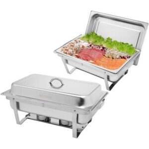 hot sale 11ltr foldable stainless steel chaffing dish, chafing dishes & food warmers for buffet, 8qt 1pc chafers buffet servers and warmers, chafing servers with covers 1 full size chafing dish, food warmer for parties buffets set, pack of 1
