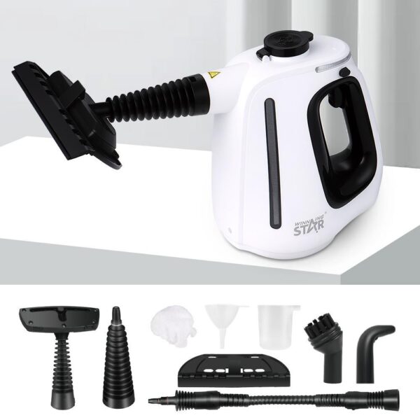 1350w handheld steam cleaner with 15 piece accessories (including mop) and 18.6 fl oz tank, 3 bar dirt free steamer for floors, cars, upholstery, and multi surface home cleaning