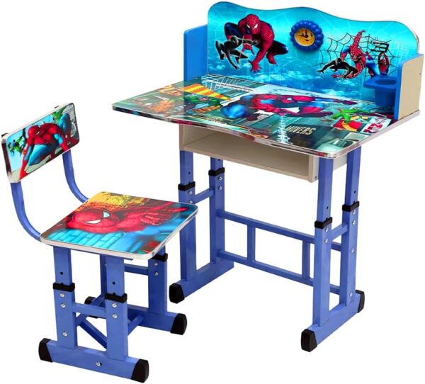 🕷️ spider man blue executive adjustable kids study table & chair set (mh st22)