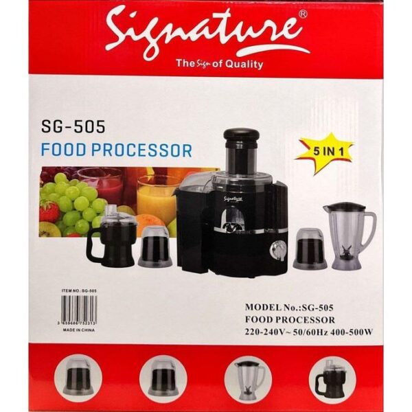 signature food processor 5in1 500w, 5 in 1 food processor 750w, 2.1l bowl, 30+ functions