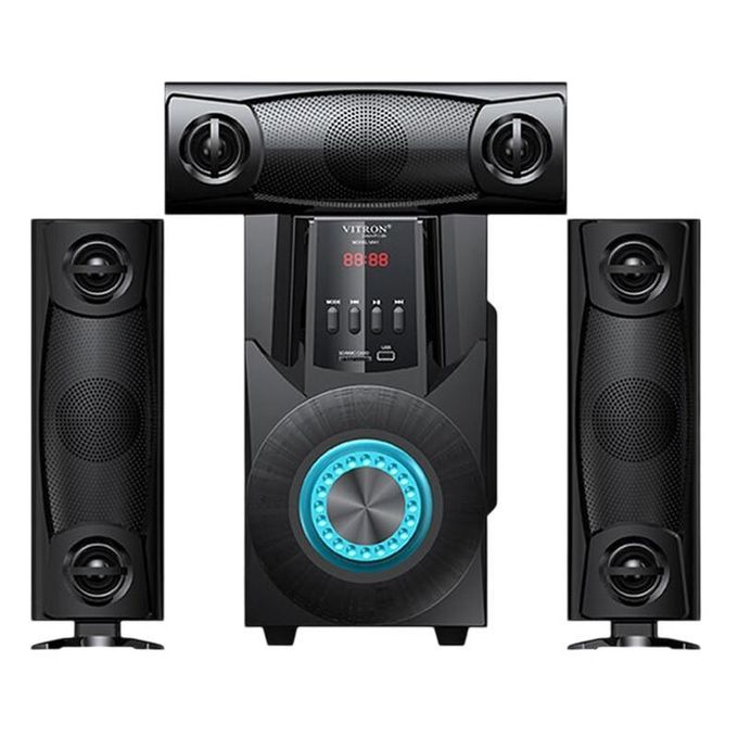 vitron v641 3.1 channel bluetooth multimedia speaker system – 60w home theatre subwoofer system with deep bass, usb, sd card, fm radio & remote control – black vitron v641 3.1 channel bluetooth multimedia speaker system – 60w home theatre subwoofer system with deep bass, usb, sd card, fm radio & remote control – black