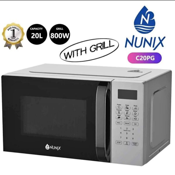 nunix c20pg 20l digital microwave oven with grill