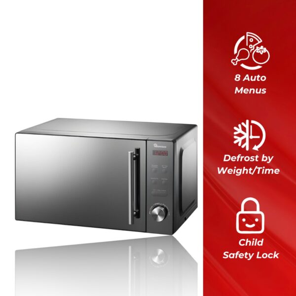 ramtons rm/458 20l digital glass microwave oven – 700w stylish microwave with glass door