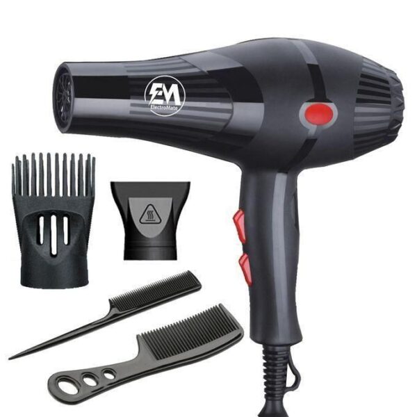 electromate 2200w hair blow dryer – professional hair dryer with blow dry accessories for fast drying & styling