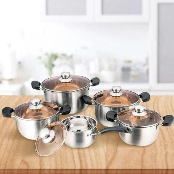smartraha life 10pcs cooking pots/ cookware set 5pcs pots+5pcs lids