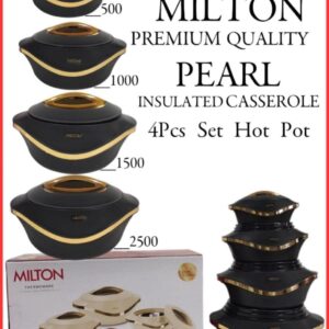 milton premium range designer hotpot set, 4 pcs insulated hotpots – 2500ml, 1500ml, 1000ml & 500ml, multicolour