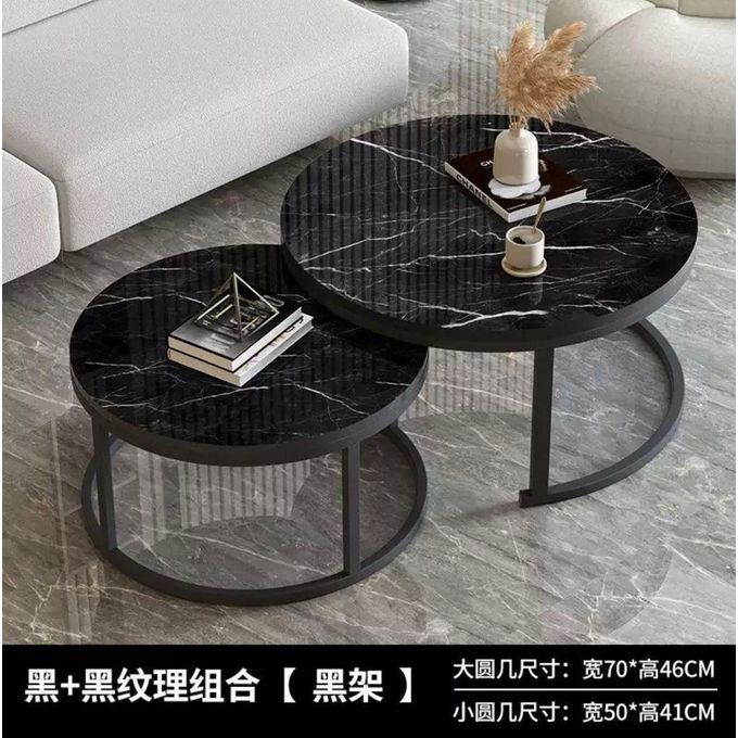 set of 2 nesting of round coffee table set black end table with marble look table top and metal frame sofa side table snack table corner end tea table for living room, multicolour set of 2 nesting of round coffee table set black end table with marble look table top and metal frame sofa side table snack table corner end tea table for living room, multicolour