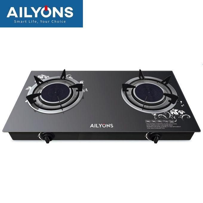 ailyons gs005a 1, 2 burner glass top gas cooker & infrared double burner ailyons gs005a 1, 2 burner glass top gas cooker & infrared double burner