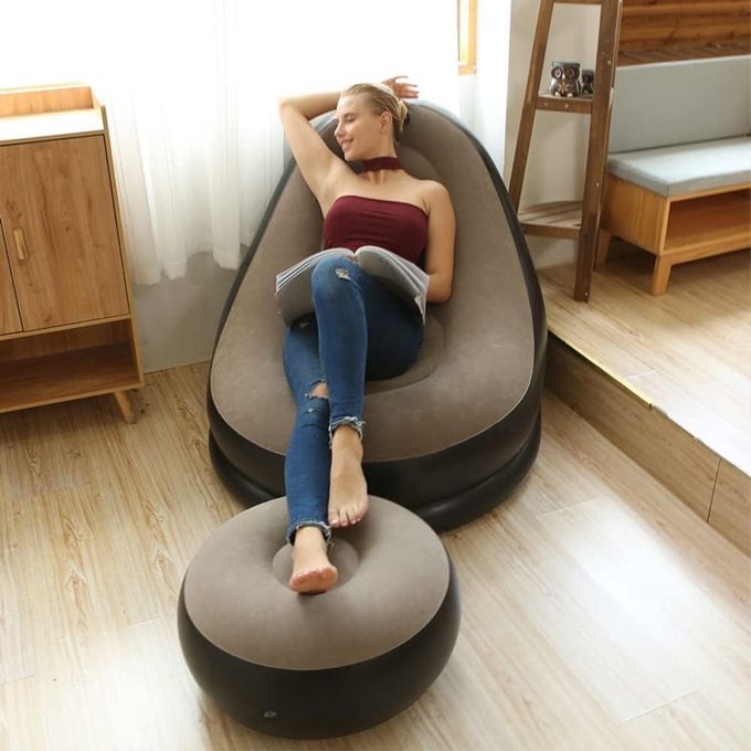 hot sale portable inflatable lounge chair with ottoman blow up chaise lounge air lazy sofa set flocked couch portable inflatable seats for lounge inflatable deck chair for indoor & outdoor with free pump, multicolor hot sale portable inflatable lounge chair with ottoman blow up chaise lounge air lazy sofa set flocked couch portable inflatable seats for lounge inflatable deck chair for indoor & outdoor with free pump, multicolor