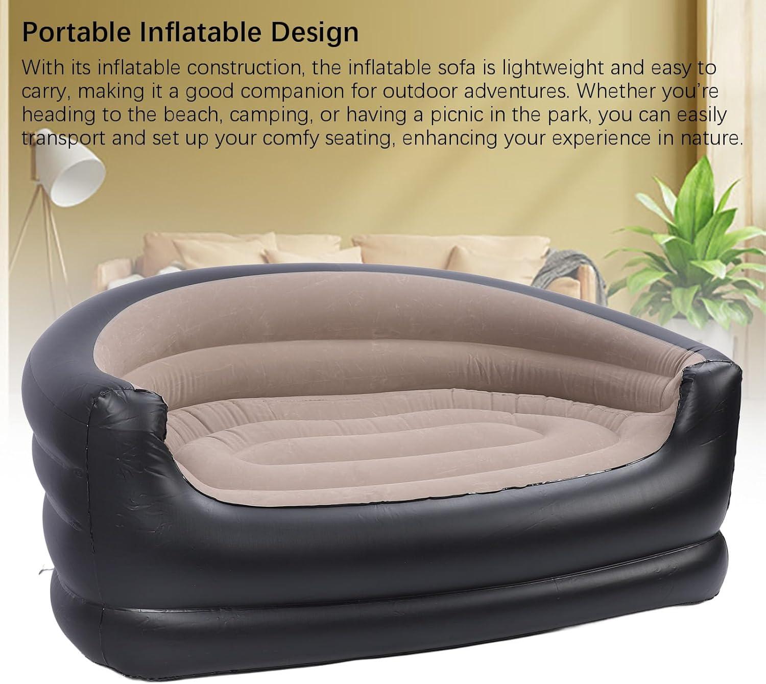 hot sale inflatable sofa for living room 2 seater air sofa bed with free pump chair portable inflatable couch sofa home furniture, multicolor hot sale inflatable sofa for living room 2 seater air sofa bed with free pump chair portable inflatable couch sofa home furniture, multicolor
